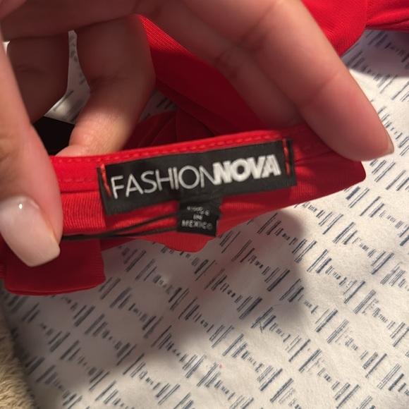 Red Long Sleeve Bodysuit - Picture 3 of 4